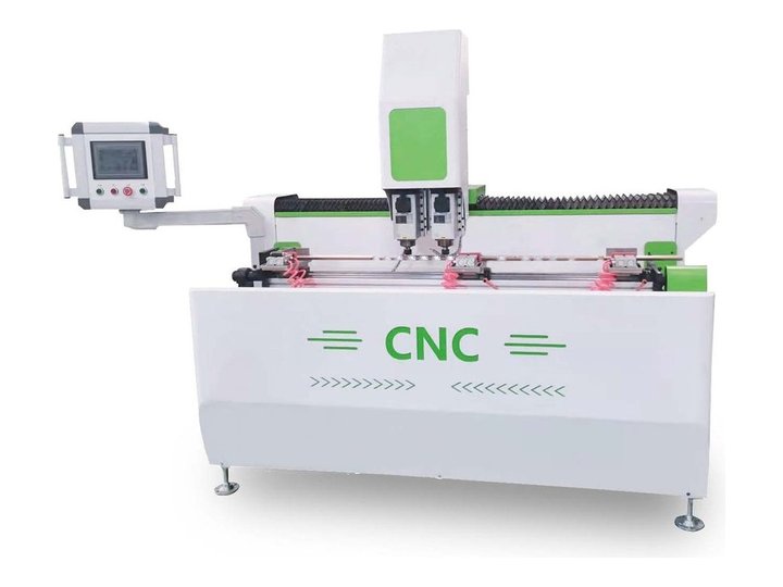 알루미늄 진열장 대칭 삼각머리 피스홀 · 경첩 가공 — 2헤드 CNC 루터기 계열 · 창호종합기계 유튜브